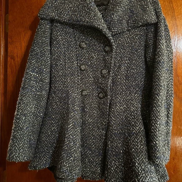 Me Jane Black and Blue Pea Coat - Picture 2 of 4